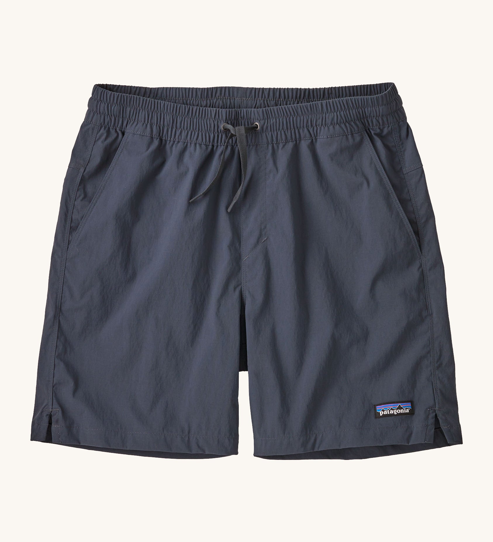 The Patagonia Men's baggies 6 inch beach shorts in smolder blue