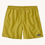 The Patagonia Men's Baggies Shorts in Bundle Green on a plain background. 