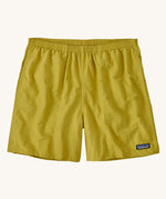 The Patagonia Men's Baggies Shorts in Bundle Green on a plain background. 