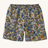 The Patagonia Men's Baggies Shorts Longs with a Wild Botanist / Tidal Teal design on a plain background. 