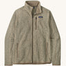 The Patagonia Men's Better Sweater Jacket in a Pelican colour on a plain background.