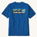Patagonia Men's Boardshort Logo Pocket Responsibili-Tee in an Endless Blue colour on a plain background.