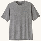 Patagonia Men's Capilene Cool Daily Graphic Shirt with a Waters / Feather Grey design, showing the front of the t-shirt. 
