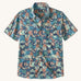 The Patagonia Men's Go To Shirt with a Swallowtail Geo / Still Blue design on a plain background.