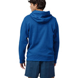 Patagonia men's hoodie in endless blue colour back detail