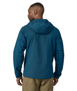 Patagonia mens nano air hoodie in a lagom blue colour back detail
