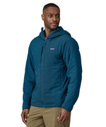 Patagonia mens nano air hoodie in a lagom blue colour front detail