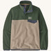 Patagonia Men's Lightweight Synchilla Snap-T Fleece in a Seabird Grey and green colour. 