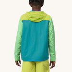 A person wearing Patagonia Men's Baggies Shorts Longs - Buckhorn Green