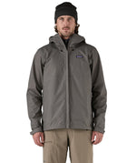 Patagonia men's 3 layer torrentshell rain jacket worn by a man 