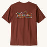 Patagonia Men's Responsibili-Tee - Unity Fitz / Dried Vanilla. The short sleeved t-shirt features a multi-coloured Patagonia outline logo.