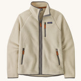 The Patagonia Men's Retro Pile Fleece Jacket in a Pelican colour on a plain background. 