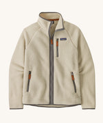 The Patagonia Men's Retro Pile Fleece Jacket in a Pelican colour on a plain background. 