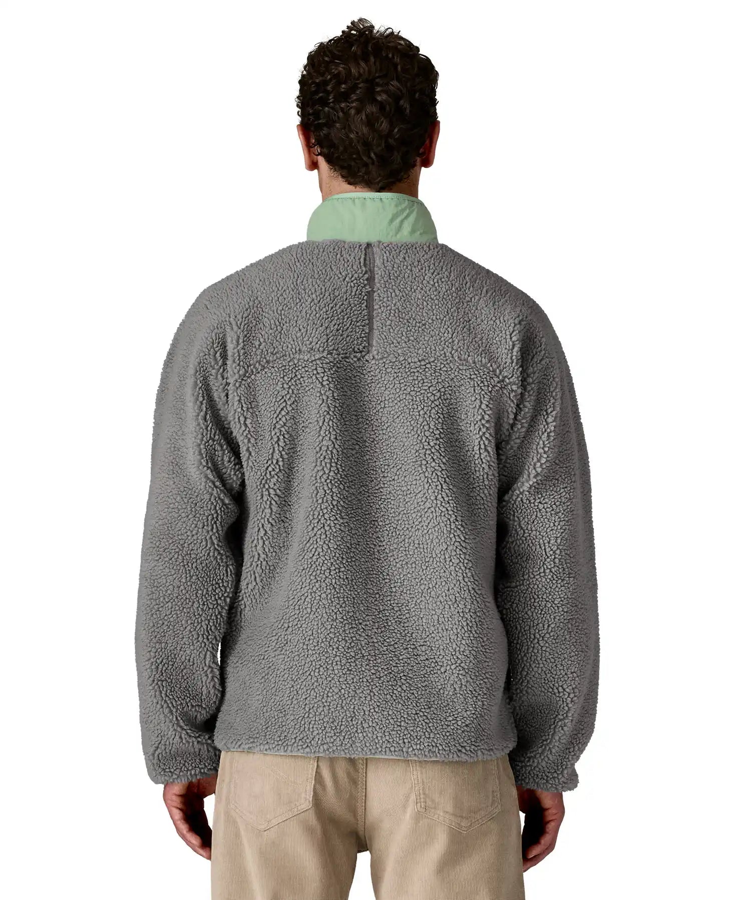 Patagonia Men’s Classic Retro-X Fleece Jacket Forever Grey back view showing high-pile fleece texture and relaxed fit