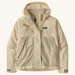Patagonia women's skysail jacket in a natural colour on a cream background