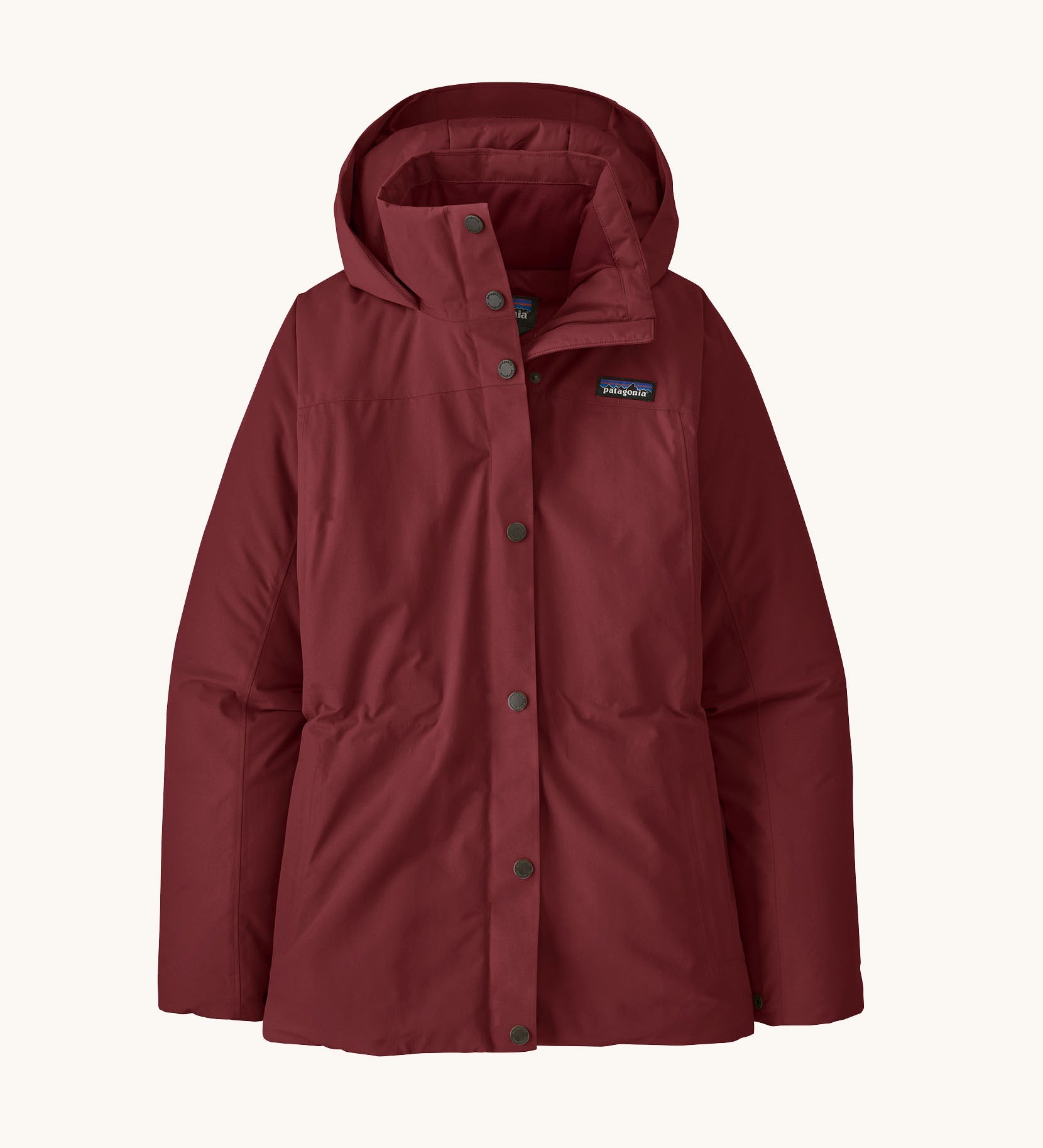 Patagonia off slope womens carmine red jacket with a brand logo