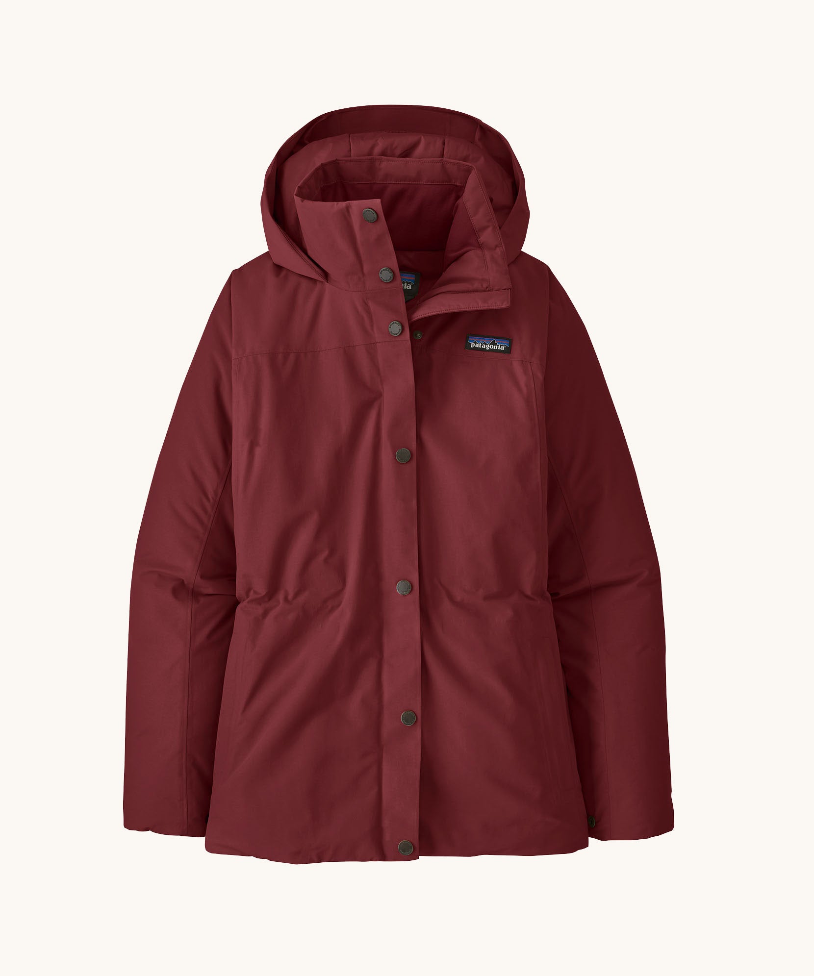 Patagonia off slope womens carmine red jacket with a brand logo