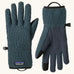 Patagonia adult retro pile fleece gloves in summit blue with touch screen friendly fingertips.