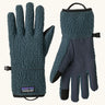 Patagonia adult retro pile fleece gloves in summit blue with touch screen friendly fingertips.
