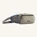 Patagonia terravia hip bag in a river rock green colour on a cream background.