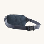 The back of a Patagonia Terravia Mini Bum Bag Hip Pack in a Smolder Blue colour. 