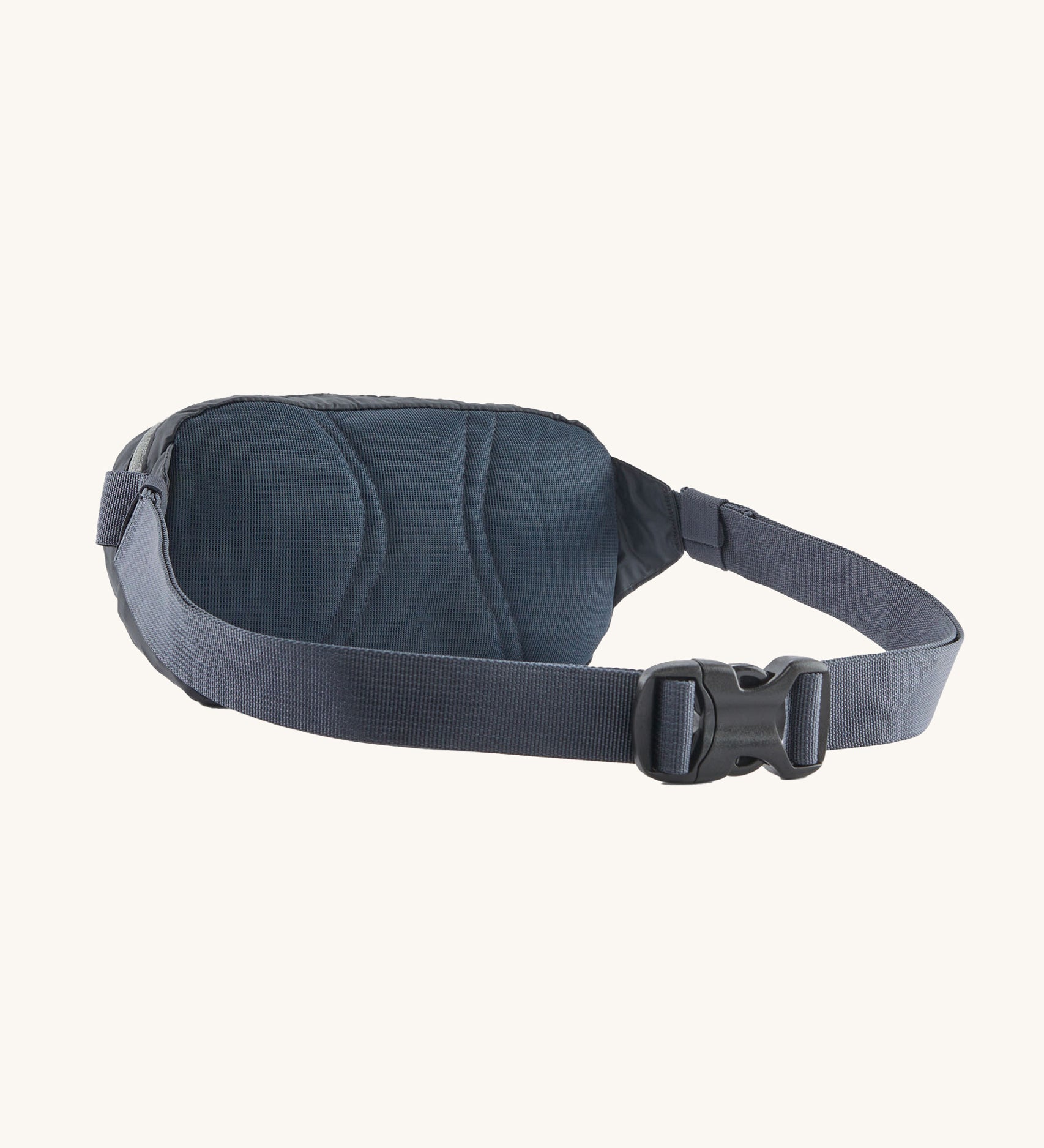The back of a Patagonia Terravia Mini Bum Bag Hip Pack in a Smolder Blue colour. 