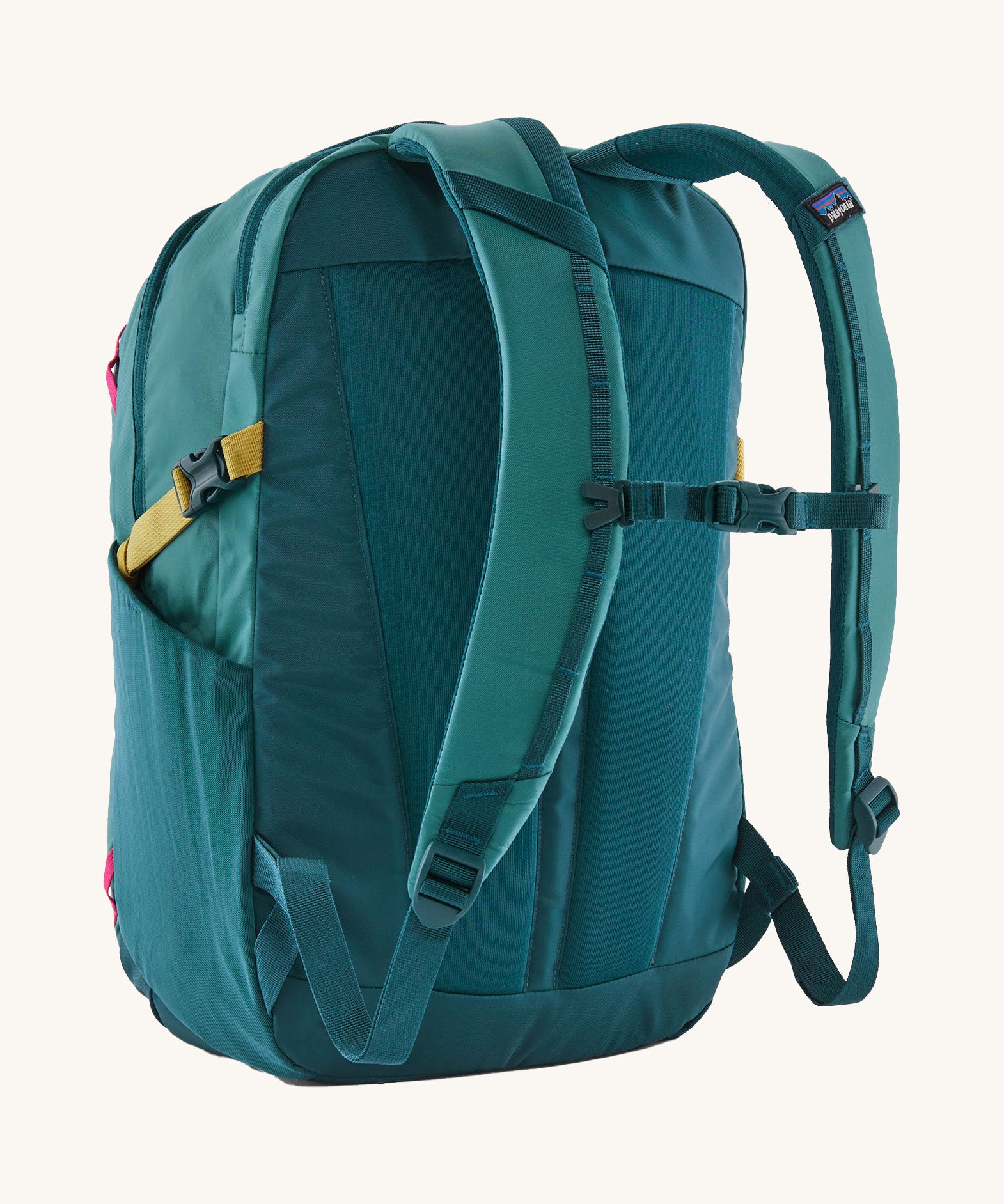 Patagonia turquoise 26L day refugio backpack back detail