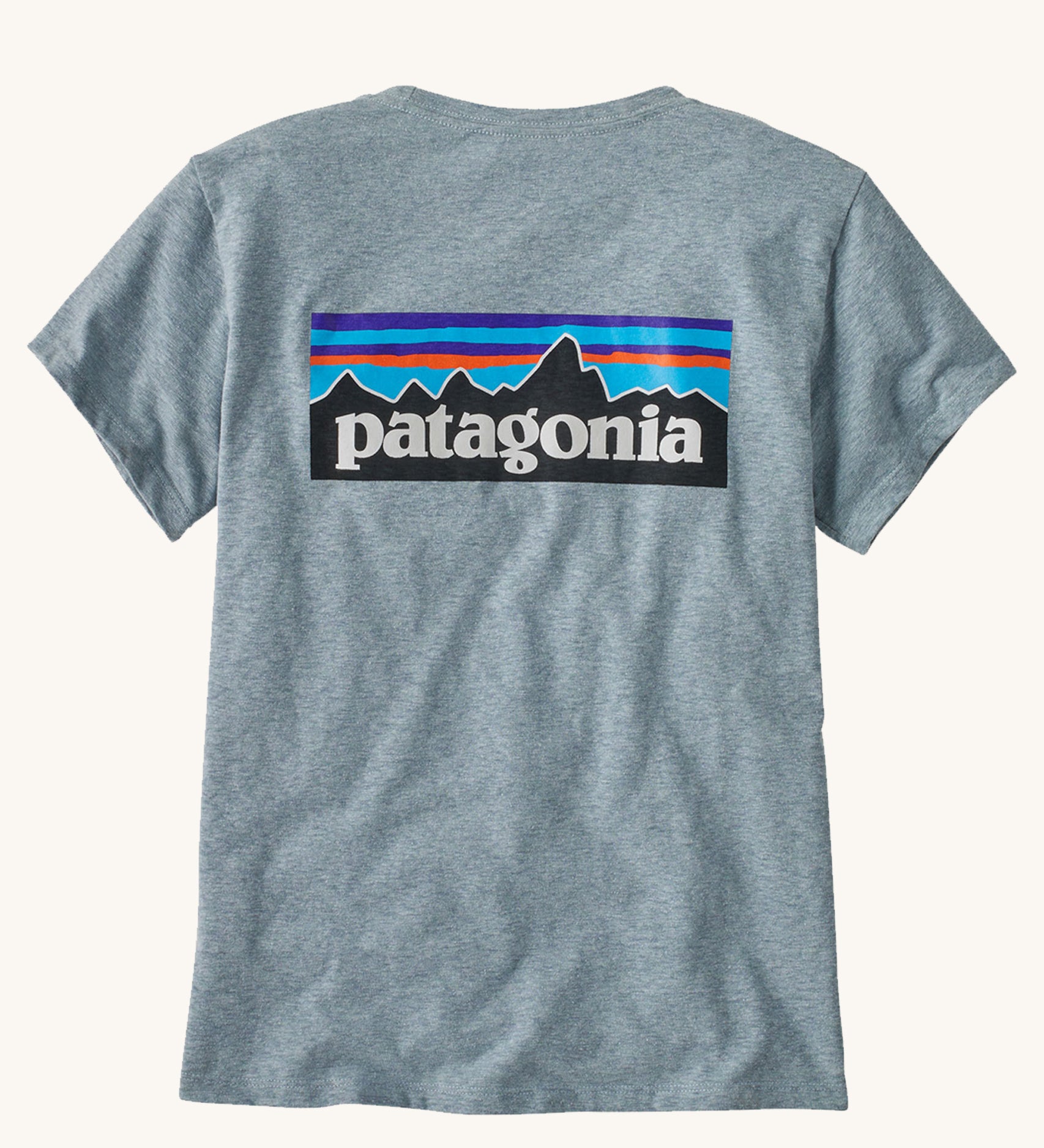  Patagonia Women's P-6 Logo Responsibili-Tee Thermal Blue on a plain background showing the back view