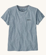  Patagonia Women's P-6 Logo Responsibili-Tee Thermal Blue on a plain background showing the front view