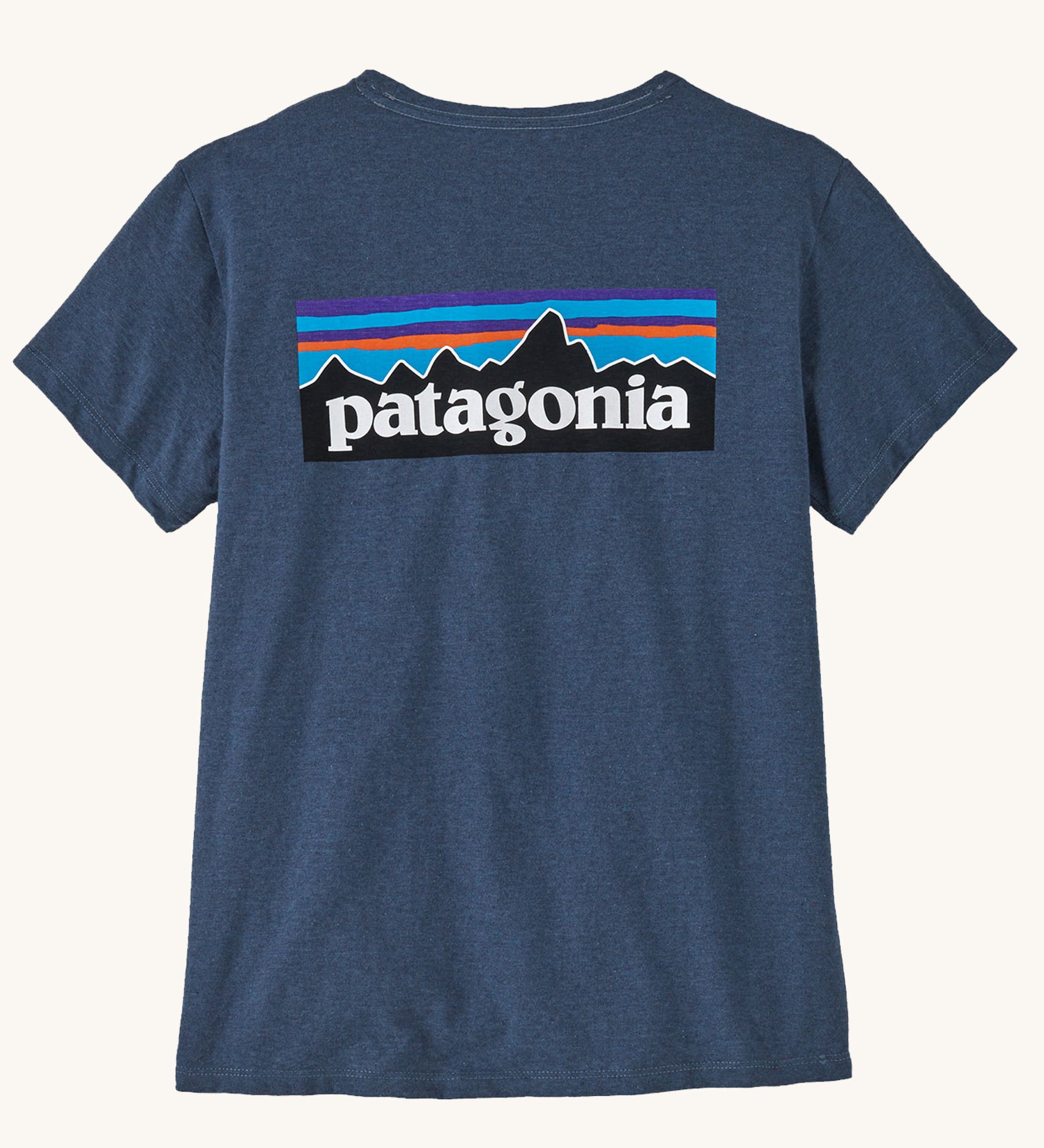  Patagonia Women's P-6 Logo Responsibili-Tee Utility Blue on a plain background showing back view