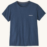  Patagonia Women's P-6 Logo Responsibili-Tee Utility Blue on a plain background showing front view