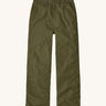 Patagonia women's trousers. A wide leg style canvas trousers in basin green colour, features a button fastener and 2 side pockets. 