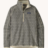 Patagonia Women's Better Sweater 1/4 Zip with a scales print monochrome style print. 