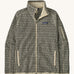 Patagonia women's better sweater jacket. A light fleece style jacket in natural colour with patterns. Features a full length zip with 2 side pockets and the logo patch stitched on the left chest. 