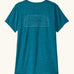 Patagonia women's capilene cool daily t-shirt with P-6 Cosmos logo in a  glacial blue - light glacial blue X-Dye material.