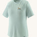 Patagonia Women's Capilene Cool Trail Graphic Shirt with a Lose It Wispy Green graphic on the left chest area.
