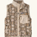 Patagonia women's classic Retro-X® fleece vest with a snowshoe hare pattern on natural. Full zip up front with zipped handwarmer pockets and zipped chest pocket.