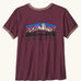 Patagonia women's fitz roy foothills ringer organic cotton tee short sleeve t-shirt in berry fig.