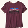 Patagonia women's fitz roy foothills ringer organic cotton tee short sleeve t-shirt in berry fig.