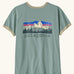 Patagonia women's fitz roy foothills ringer organic cotton tee short sleeve t-shirt in cover green.