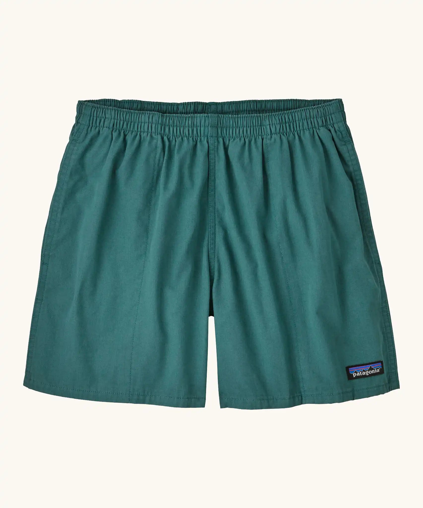 Patagonia Women’s Funhoggers™ Shorts Wetland Blue lightweight cotton shorts front view