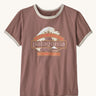 Patagonia women's great waves ringer organic cotton tee short sleeve t-shirt in moonrise taupe.