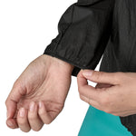 Patagonia womens houdini jacket in black cuff detail