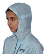 Patagonia womens houdini jacket in light blue hood detail