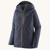 Patagonia Women's Insulated Powder Town Jacket in a Smolder Blue with Dulse Mauve colour.