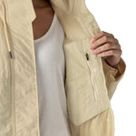 Patagonia women's skysail jacket in a natural colour inside pocket detail
