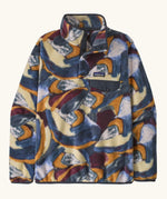 Patagonia women's lightweight synchilla snap-t pullover in a smudge pattern in smolder blue.