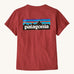 Patagonia women's logo t-shirt in Potters Red. A short sleeve t-shirt with a large brand logo on the back. 