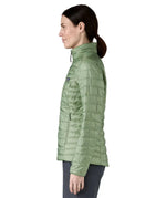 Patagonia Women's Nano Puff® Jacket Ellwood Green lightweight insulated jacket side profile showing slim fit and quilted insulation