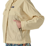 Patagonia women's skysail jacket in a natural colour pocket detail
